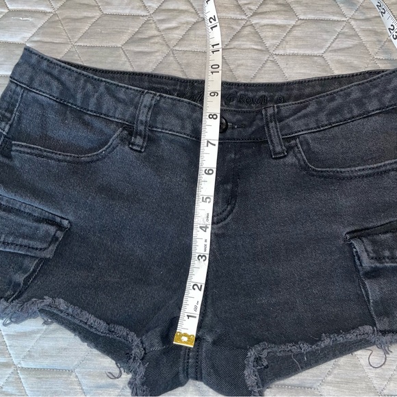 Revolution by Revolt Jean Shorts women’s size 9 black cut offs denim juniors - Picture 4 of 9